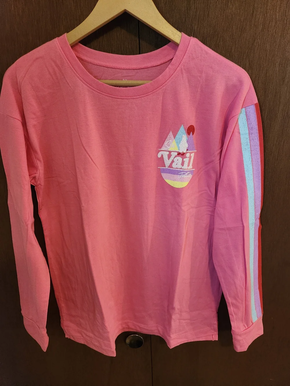 Girls' Pink Long-Sleeve Graphic Tee